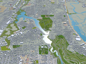 New haven city connecticut usa 30km Modello 3D