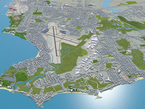 New haven city connecticut usa 30km Modello 3D