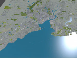 New haven city connecticut usa 30km 3D Model