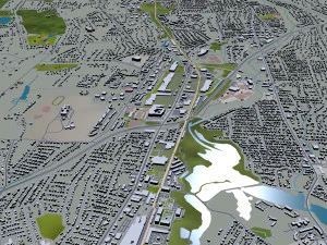 New haven city connecticut usa 30km 3D Model