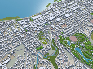 New plymouth city new zealand 30km 3D Model