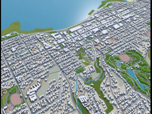 New plymouth city new zealand 30km 3D Model