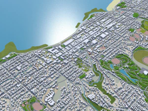 New plymouth city new zealand 30km 3D Model