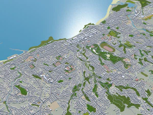 New plymouth city new zealand 30km 3D Model