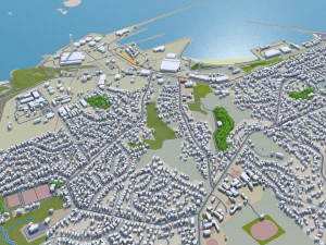 New plymouth city new zealand 30km 3D Model