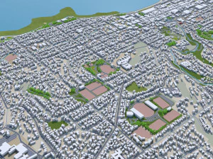 New plymouth city new zealand 30km 3D Model