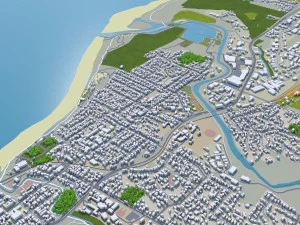 New plymouth city new zealand 30km 3D Model