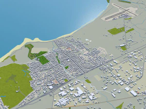 New plymouth city new zealand 30km 3D Model