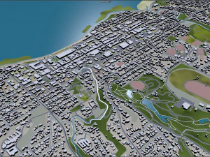 New plymouth city new zealand 30km 3D Model