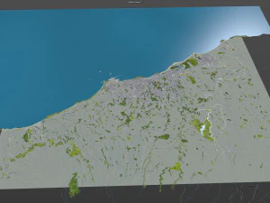 New plymouth city new zealand 30km 3D Model