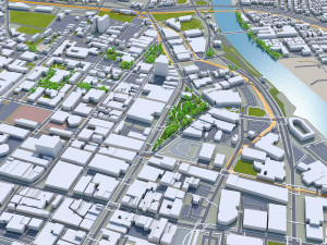 Newark city new jersey 30km 3D Model