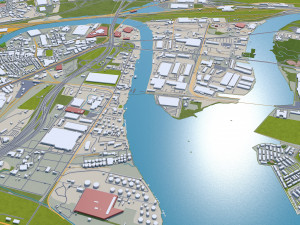 Newark city new jersey 30km 3D Model