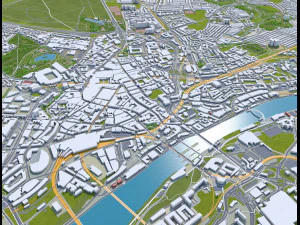 Newcastle upon tyne gateshead sunderland south shields city england 60km 3D Model