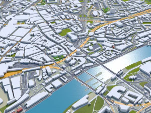 Newcastle upon tyne gateshead sunderland south shields city england 60km 3D Model