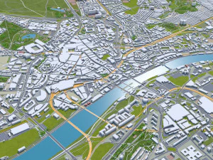 Newcastle upon tyne gateshead sunderland south shields city england 60km 3D Model