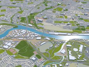 Newcastle upon tyne gateshead sunderland south shields city england 60km 3D Модель