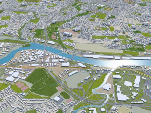 Newcastle upon tyne gateshead sunderland south shields city england 60km 3D Model