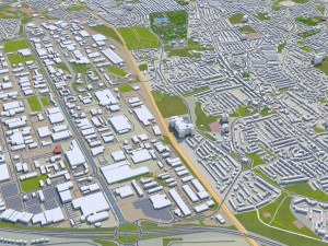 Newcastle upon tyne gateshead sunderland south shields city england 60km 3D Model