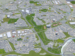 Newcastle upon tyne gateshead sunderland south shields city england 60km 3D Model