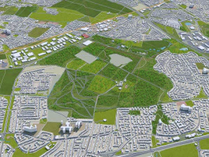 Newcastle upon tyne gateshead sunderland south shields city england 60km 3D Model