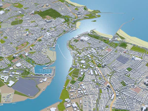 Newcastle upon tyne gateshead sunderland south shields city england 60km 3D Model