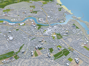 Newcastle upon tyne gateshead sunderland south shields city england 60km 3D Модель