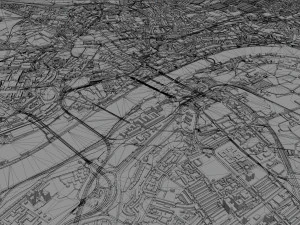 Newcastle upon tyne gateshead sunderland south shields city england 60km 3D Model