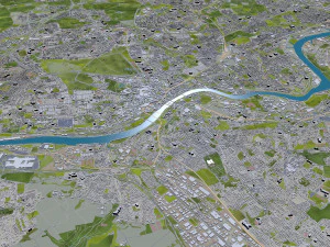 Newcastle upon tyne gateshead sunderland south shields city england 60km 3D Model