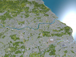 Newcastle upon tyne gateshead sunderland south shields city england 60km 3D Model
