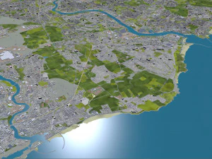 Newcastle upon tyne gateshead sunderland south shields city england 60km 3D Model