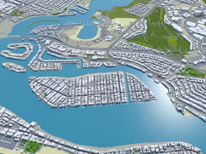 Kota pantai Newport california usa 30km Model 3D