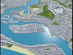 Newport beach city california usa 30km 3D Model