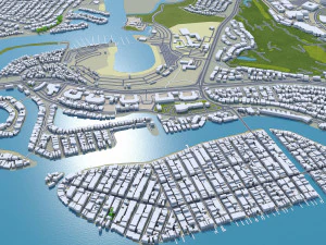 Newport beach city california usa 30km 3D Model