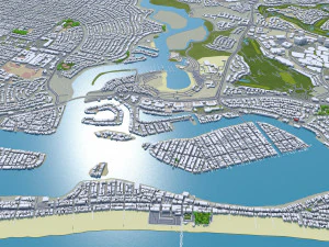 Newport beach city california usa 30km 3D Model