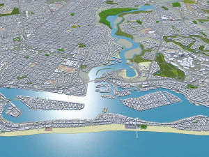Newport beach city california usa 30km 3D Model