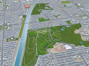 Newport beach city california usa 30km 3D 모델