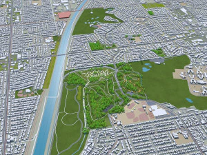 Newport beach city california usa 30km 3D Model