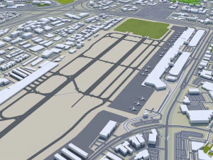 Newport beach city california usa 30km 3D Model