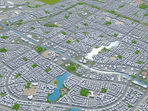 Newport beach city california usa 30km 3D Model