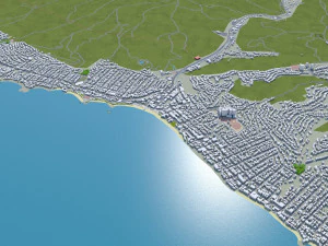Newport beach city california usa 30km 3D Model