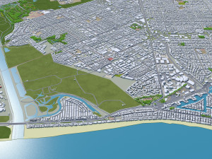 Newport beach city california usa 30km 3D 모델