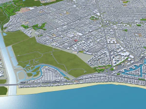 Newport beach city california usa 30km 3D Model