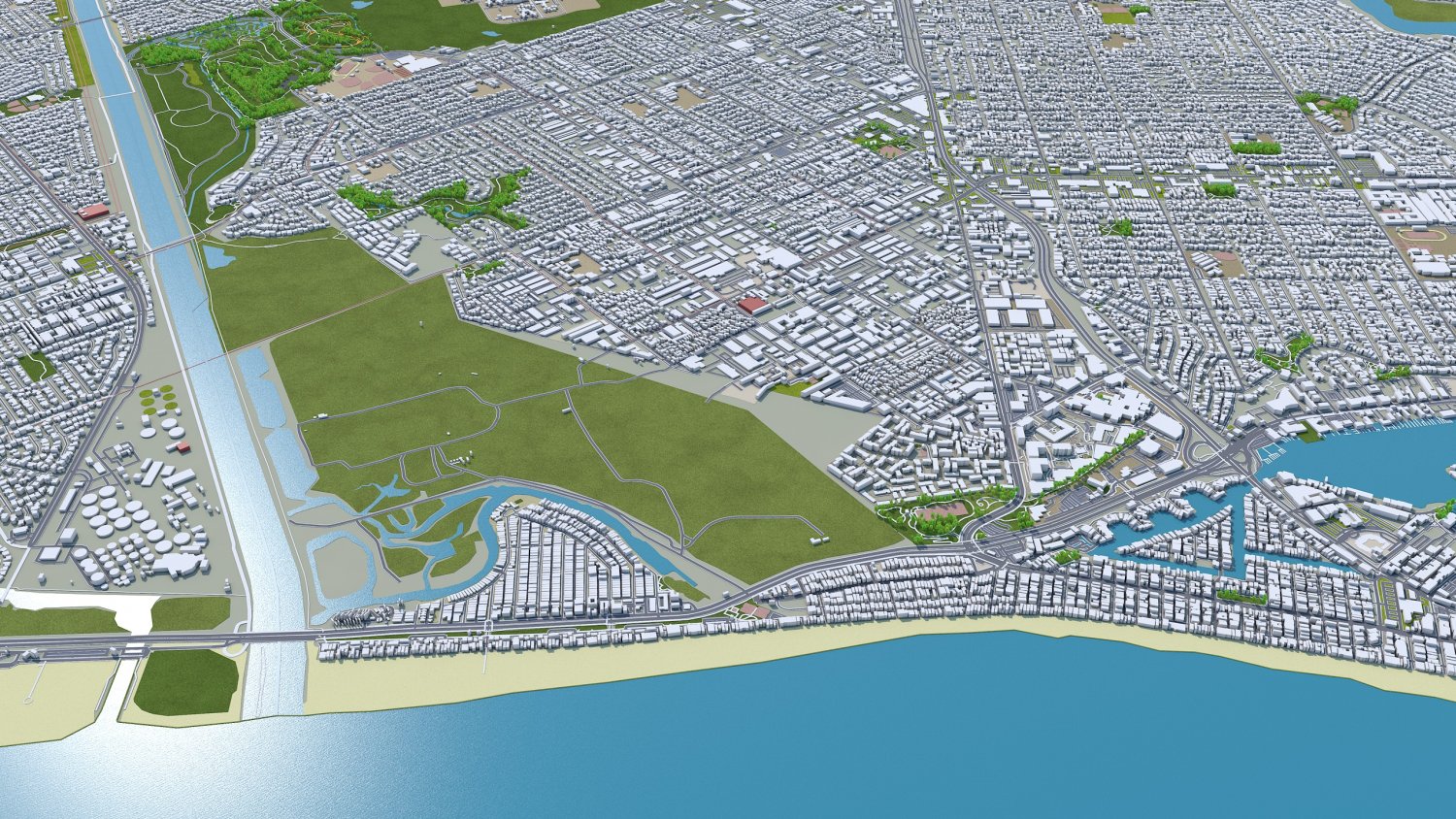 3D Newport Beach Map 3D Nautical Map of Newport Beach 