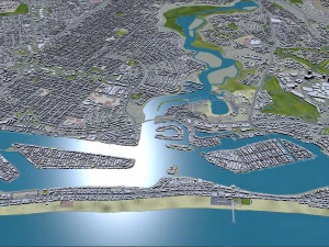 Newport beach city california usa 30km 3D Model