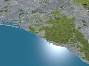 Newport beach city california usa 30km 3D Model