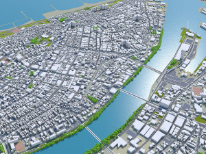Niigata city japan 70km 3D Model