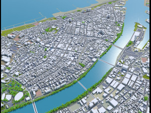Niigata city japan 70km 3D Model