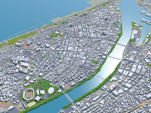 Niigata city japan 70km 3D Model