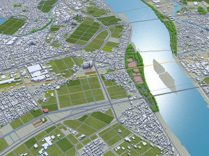 Niigata city japan 70km 3D Model