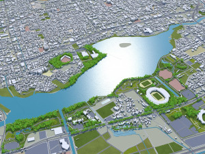 Niigata city japan 70km 3D Model
